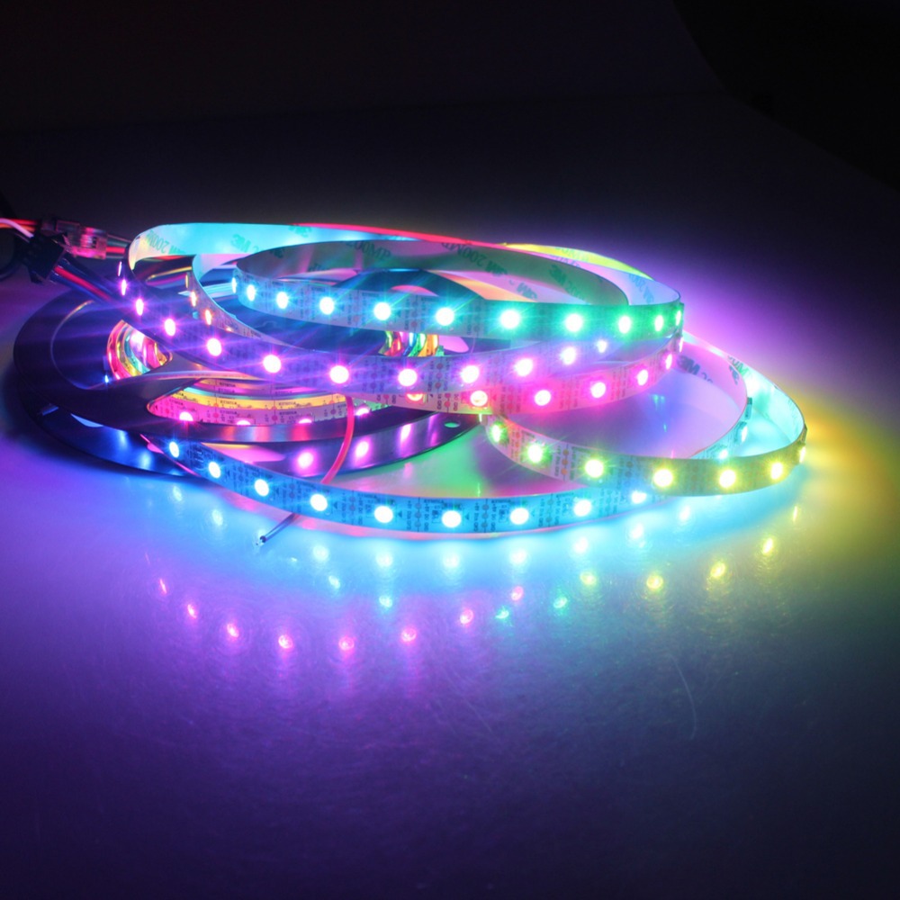WS2812B DC5V Series Flexible LED Strip Lights, Programmable Pixel Full Color Chasing, Indoor Use, 300LEDs 16.4ft Per Reel By Sale WS2812B DC5V Series Flexible LED Strip Lights, Programmable Pixel Full Color Chasing, Indoor Use, 300LEDs 16.4ft Per Reel By Sale